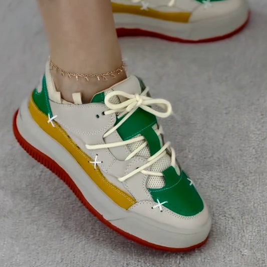 Color-Blocking Platform Casual Shoes