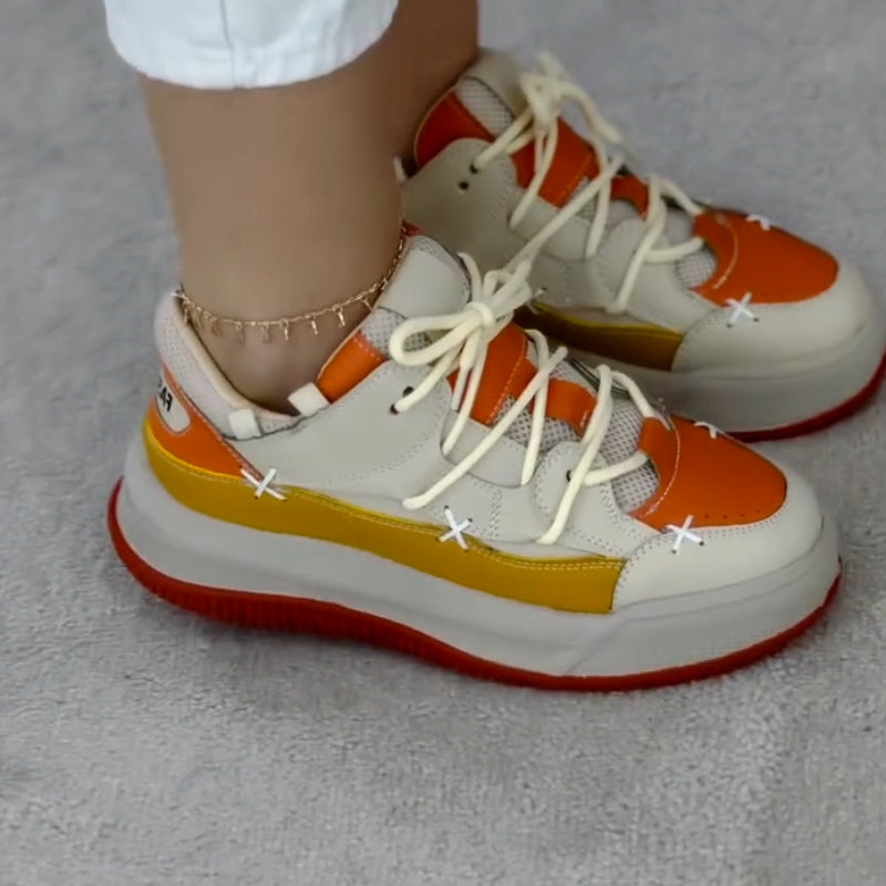 Color-Blocking Platform Casual Shoes