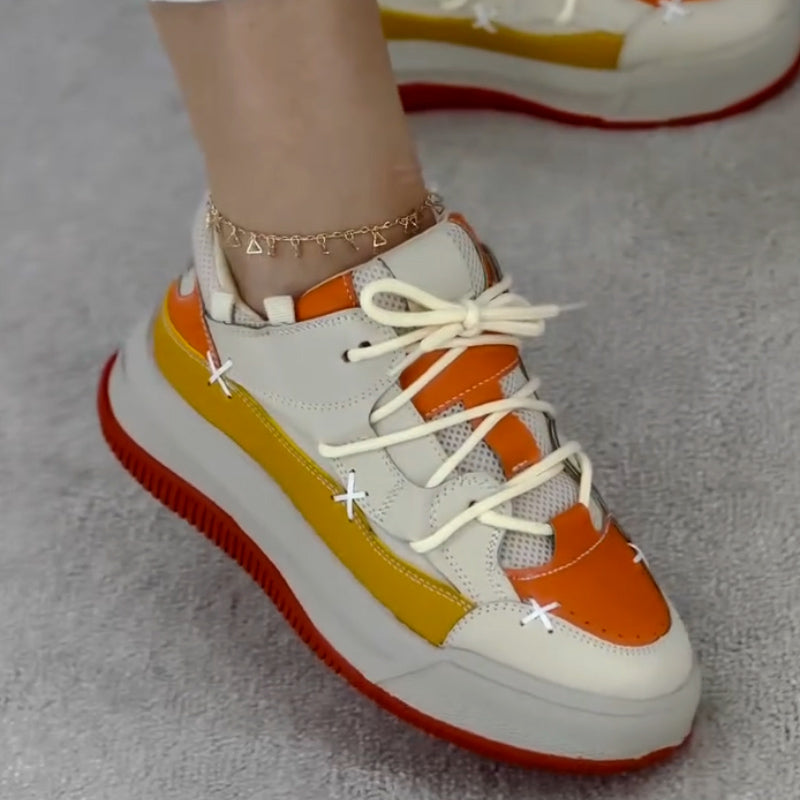 Color-Blocking Platform Casual Shoes