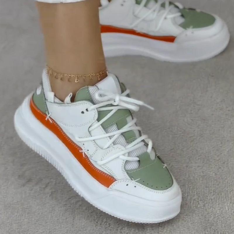 Color-Blocking Platform Casual Shoes