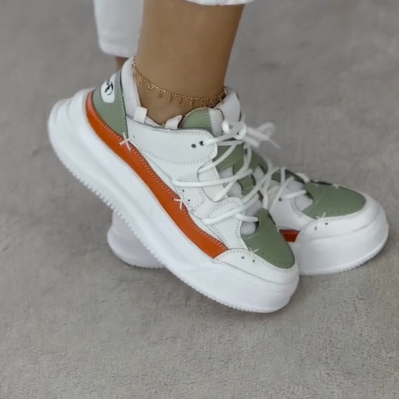 Color-Blocking Platform Casual Shoes