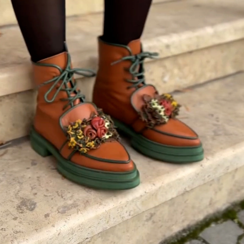 Flower Green-Sole Boots