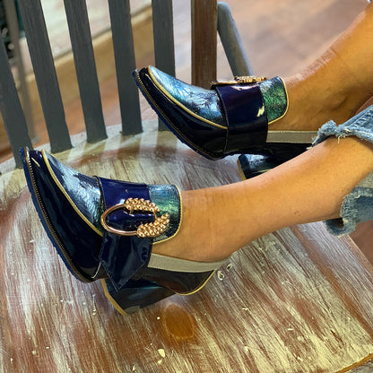 Blue Thick-Sole Shoes