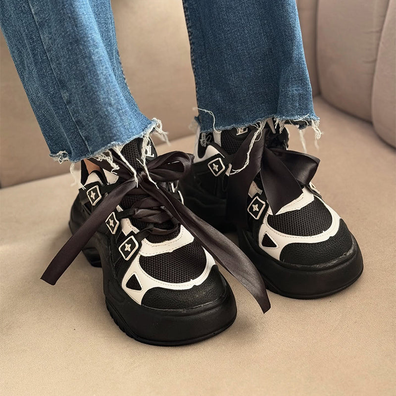 Ribbon-Laced Casual Shoes