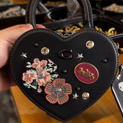 Black Heart-Shaped Bag