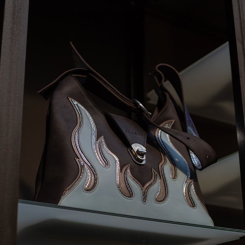 Embroidered Flame Bag