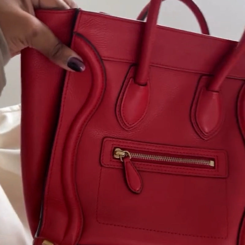 Red Square Leather Bag