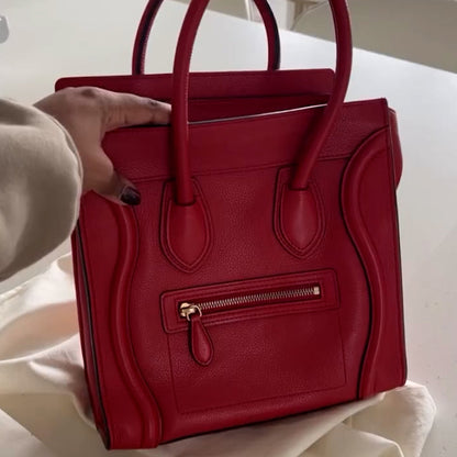 Red Square Leather Bag