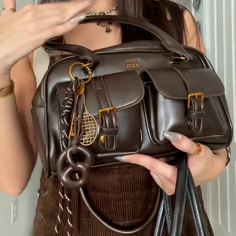 Brown-Black Leather Bag