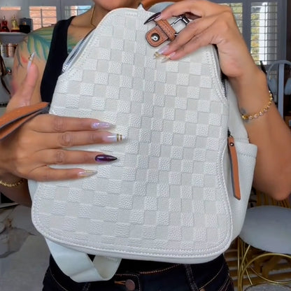 White Checkered Bag