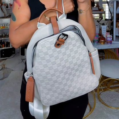 White Checkered Bag