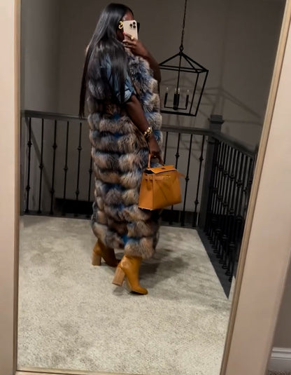 Blue Sleeveless Long Coat