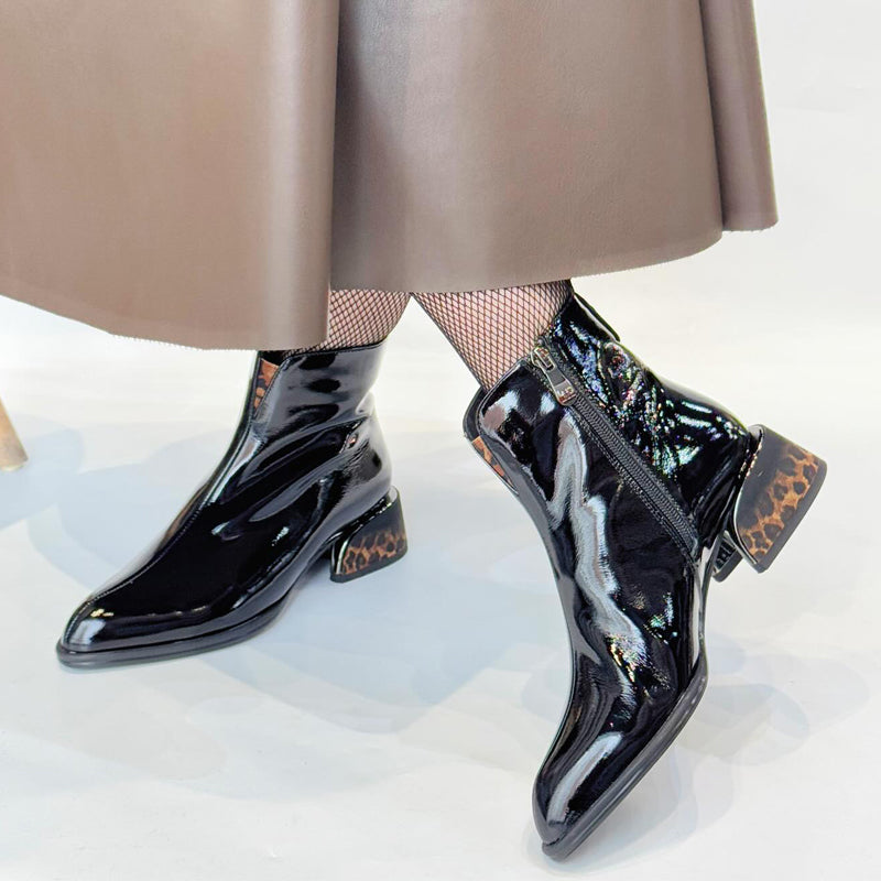 Leather Point-Toe Ankle Boots