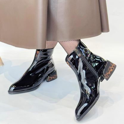 Leather Point-Toe Ankle Boots