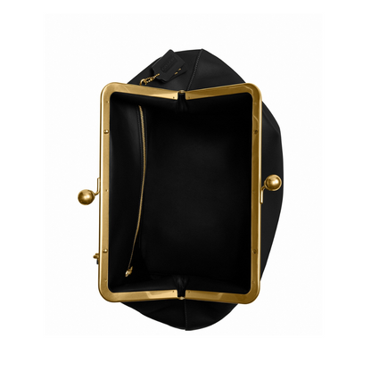 Rugged Leather Large Classic Kisslock Frame Bag