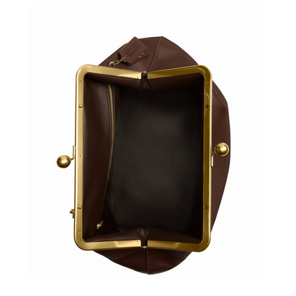 Rugged Leather Large Classic Kisslock Frame Bag