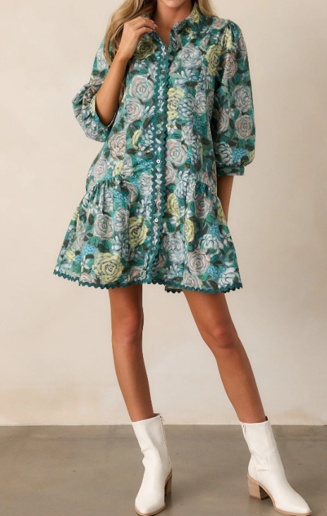 The Fab Floral Short Shirt Dress