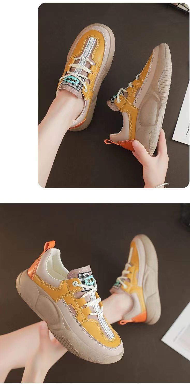 Retro Leather Platform Walking Shoes