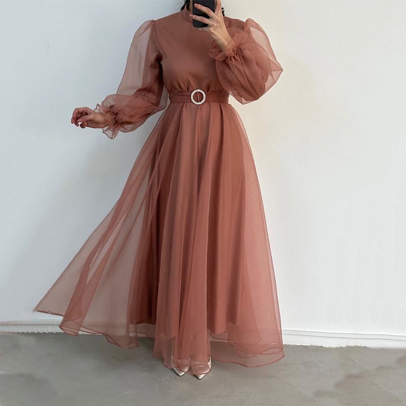 Elegant Bubble Sleeve Dress