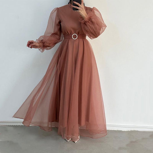 Elegant Bubble Sleeve Dress