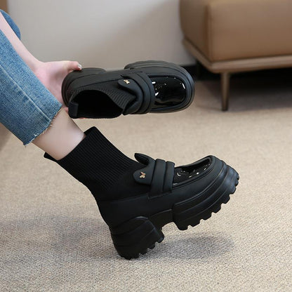 Platform Elastic Sock Boots