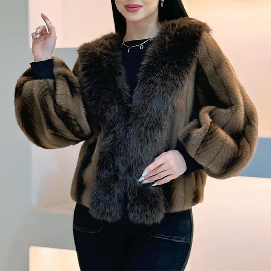 Fur Bubble Sleeve Coat