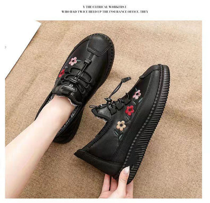 Winter Embroidery Warm Cotton Shoes