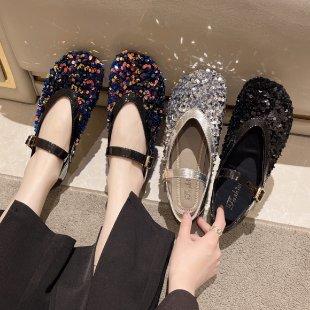 Sequins Versatile Soft Flat Shoes