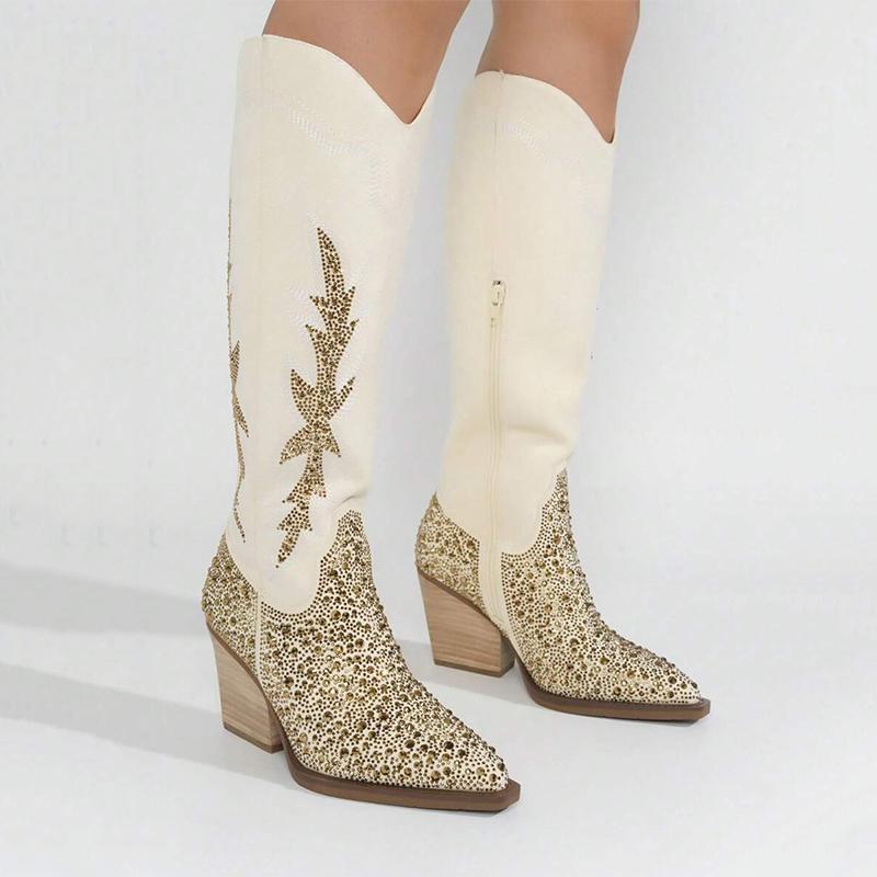 Rhinestone Casual Boots