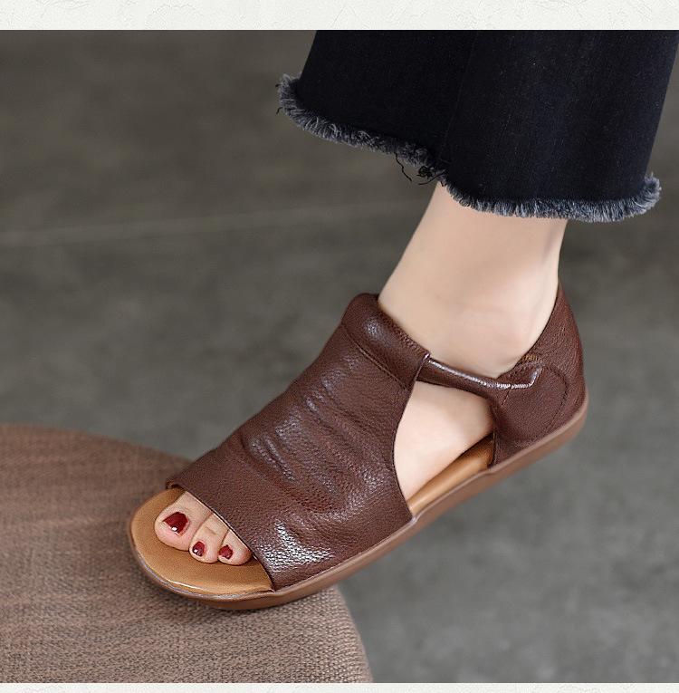 Flat Leather Soft Sandals