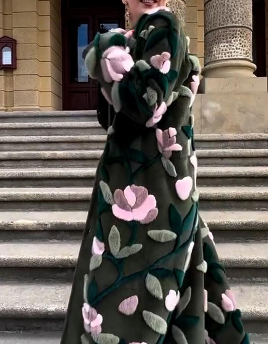 Floral Embroidered Long Coat