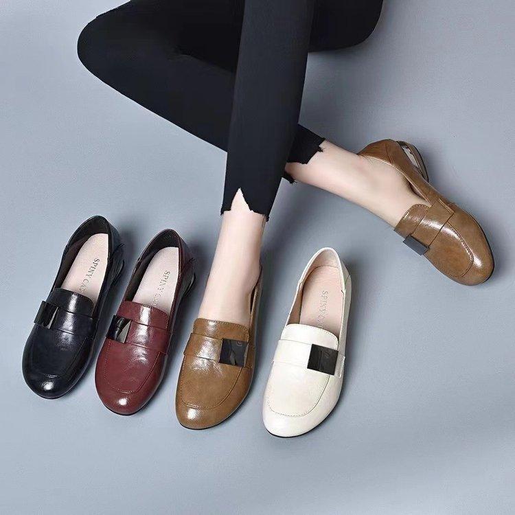 Square Soft Leather Shoes