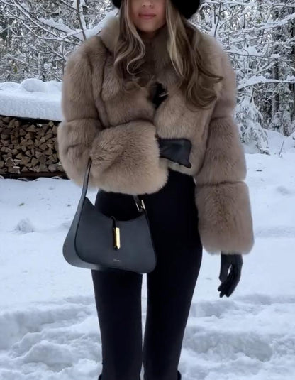 Khaki Fur Soft Coat