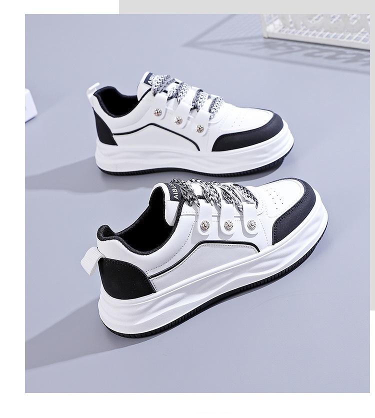 Casual Leather Lace-Up Mixed Colors Shoes