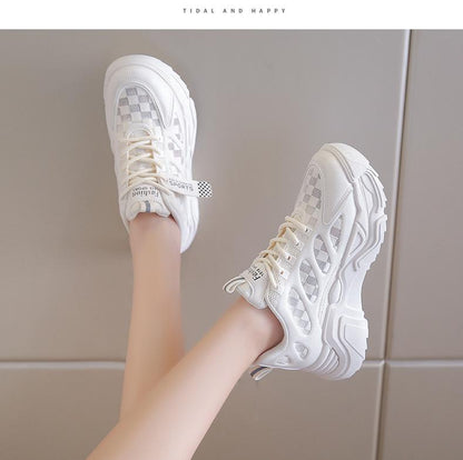 Mesh Breathable Lace-Up Sneakers