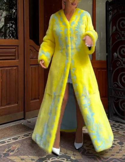 Yellow Wool Long Coat