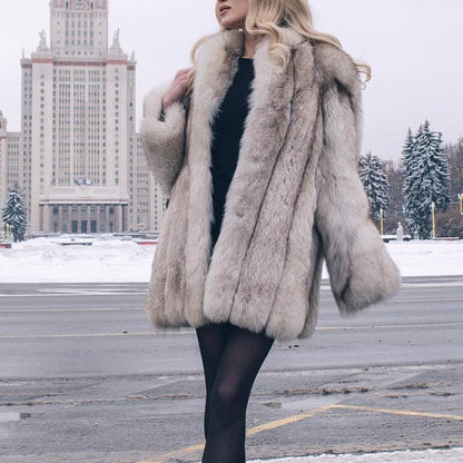 Gray Fur Comfy Coat