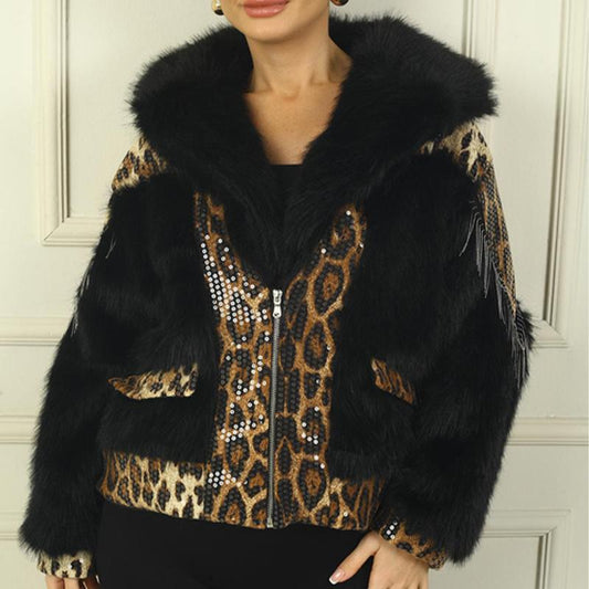 Leopard Fur Pocket Jacket