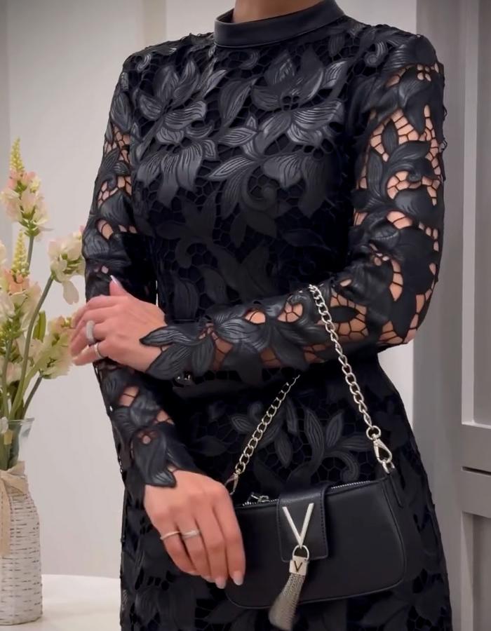 Black Embroidered Dress