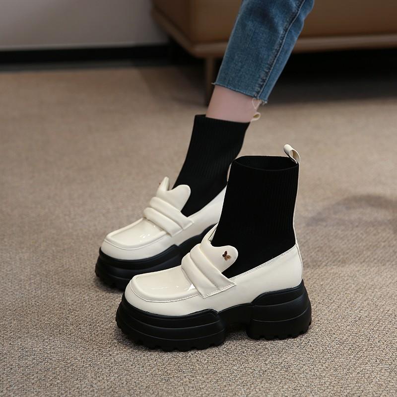 Platform Elastic Sock Boots