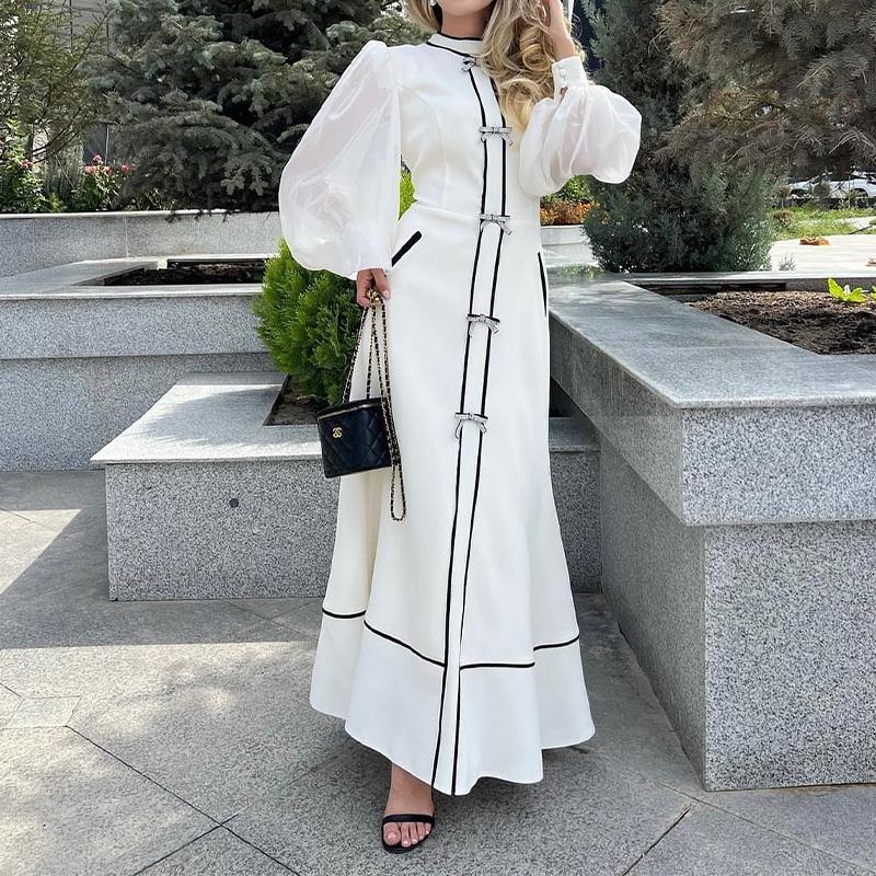 White Bow Long Dress