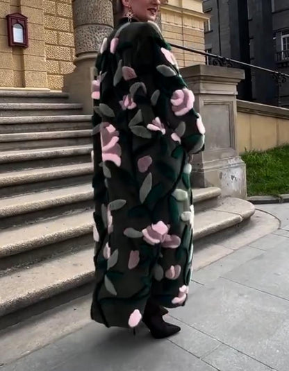 Floral Embroidered Long Coat