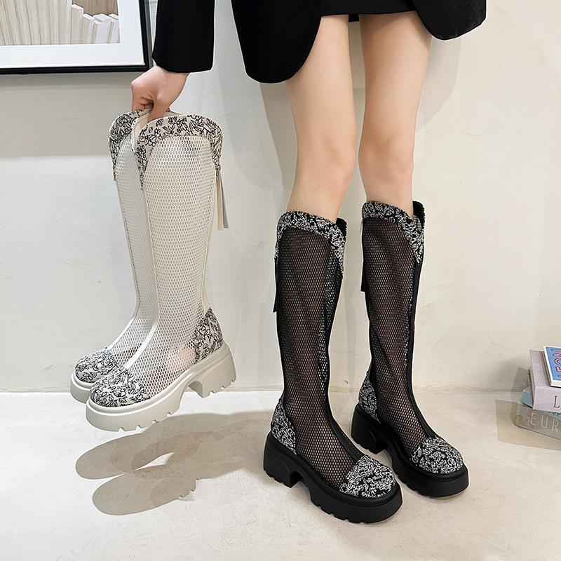 Mesh Hollow Boots