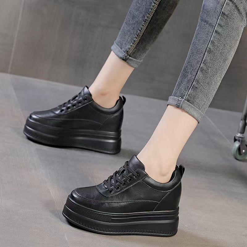 Platform Leather Heightening Shoes