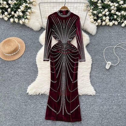 Velvet Long Banquet Dress