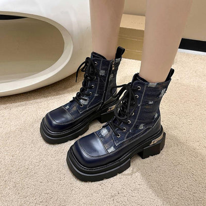 New Denim Casual Splicing Boots