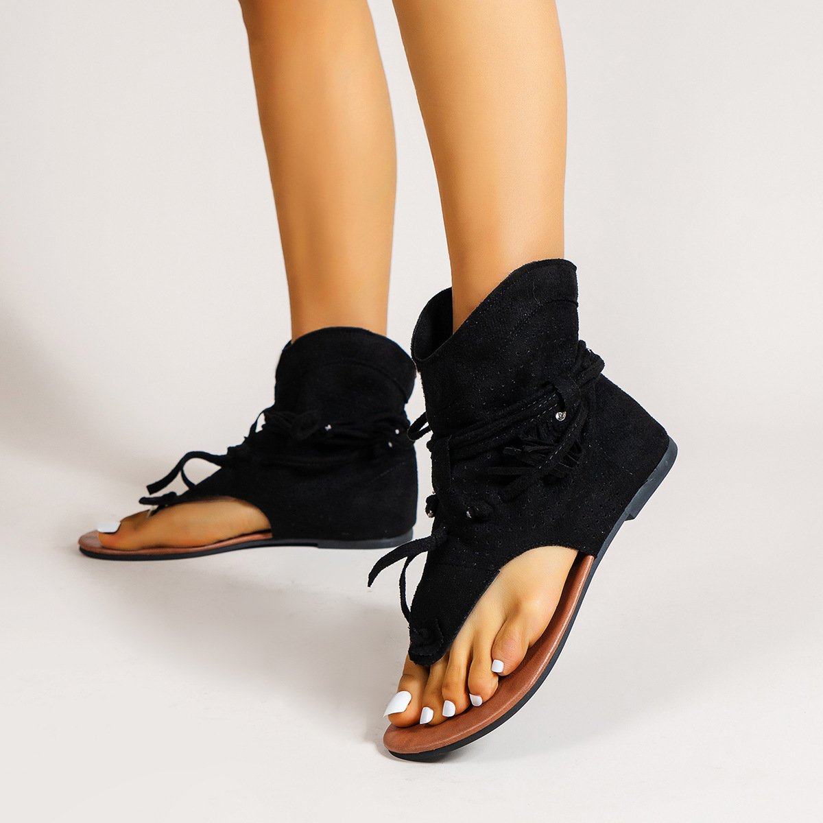 Tassel Hollow Clip-Toe Sandals