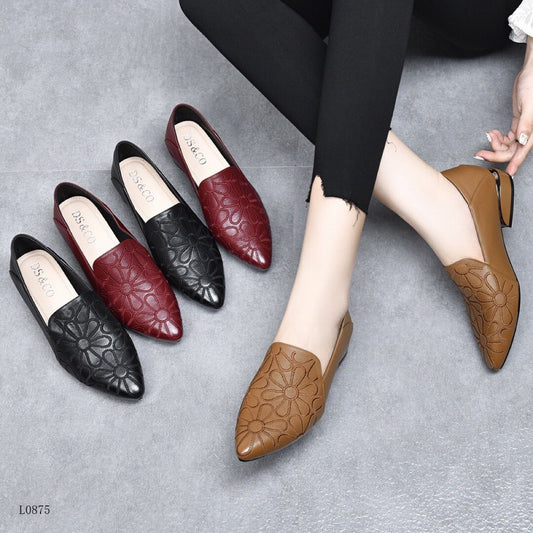 Embroidery Vintage Leather Soft Shoes