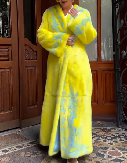 Yellow Wool Long Coat