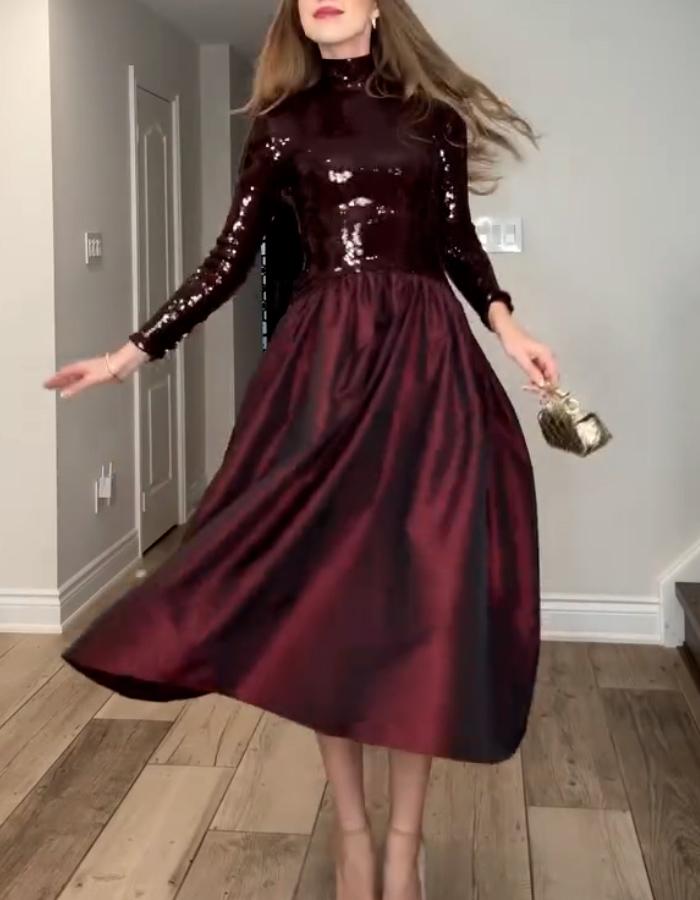 Red Sequin Dress